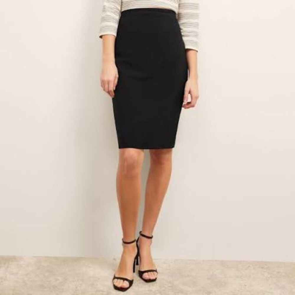 MM Lafleur Classic Black Pencil Skirt Sz 14